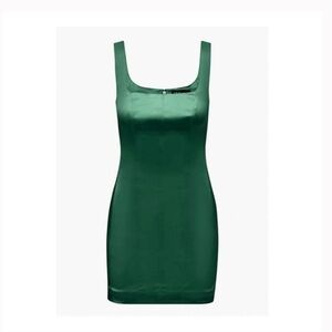 Aritzia Ten by Babaton Premiere Dress satin emerald green